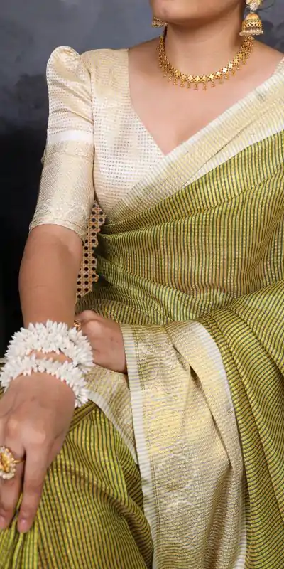 YNF 7403 Green Color Jacquard Chex Zari Weaving Work Saree Casual, Wedding, Festive, Events . Expected Delivery  4-6 Working Days @1499/- only                                                                                                                                             | Designer Sarees, Embroidered Sarees, Sarees, Bollywood Sarees, Creative Sarees, Ethnic Saree, Modern Digital sarees, Party Wear Sarees