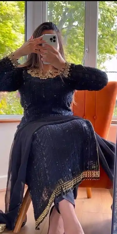 RTC 5702 Black Color Georgette Thread Sequence Work Salwar Suit Wedding, Party, Festive, Events Etc. Expected Delivery 4-6 Working Days @2099/- | Casual Suits, Jump Suits, Salwar suit, Creative suits, Designer Suits, Palazzo Suits, Party Wear Suits, Patiala Suits, Straight Suits