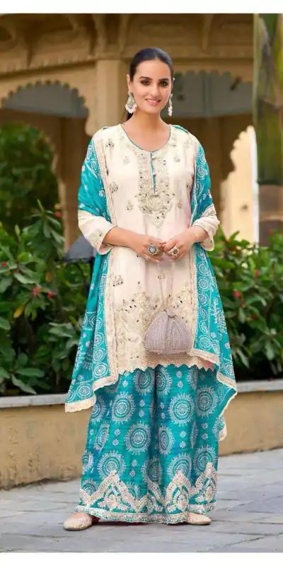 KF 1679 Blue Color Chinon Sequence Mirror Hand Work Salwar Suit Casual, Wedding, Festive, Events . Expected Delivery 4-6 Working Days @2299/- only | Casual Suits, Jump Suits, Salwar suit, Creative suits, Designer Suits, Palazzo Suits, Party Wear Suits, Patiala Suits, Straight Suits