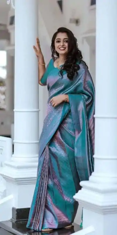KP 5016 Blue Color Soft Litchi Silk jacquard Work On All Over Saree Casual, Wedding, Festive, Events . Expected Delivery  4-6 Working Days @1399/- only                                                                                                                                             | Designer Sarees, Embroidered Sarees, Sarees, Bollywood Sarees, Creative Sarees, Ethnic Saree, Modern Digital sarees, Party Wear Sarees