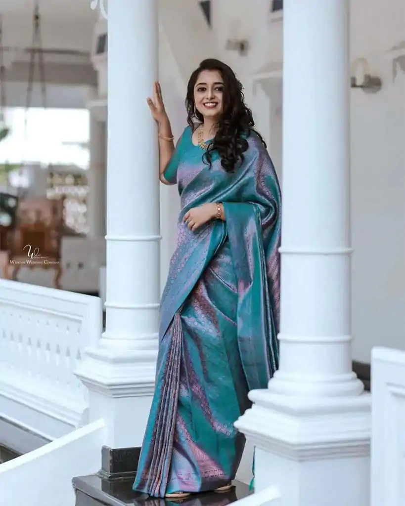 KP 5016 Blue Color Soft Litchi Silk jacquard Work On All Over Saree Casual, Wedding, Festive, Events . Expected Delivery  4-6 Working Days @1399/- only                                                                                                                                             | Designer Sarees, Embroidered Sarees, Sarees, Bollywood Sarees, Creative Sarees, Ethnic Saree, Modern Digital sarees, Party Wear Sarees