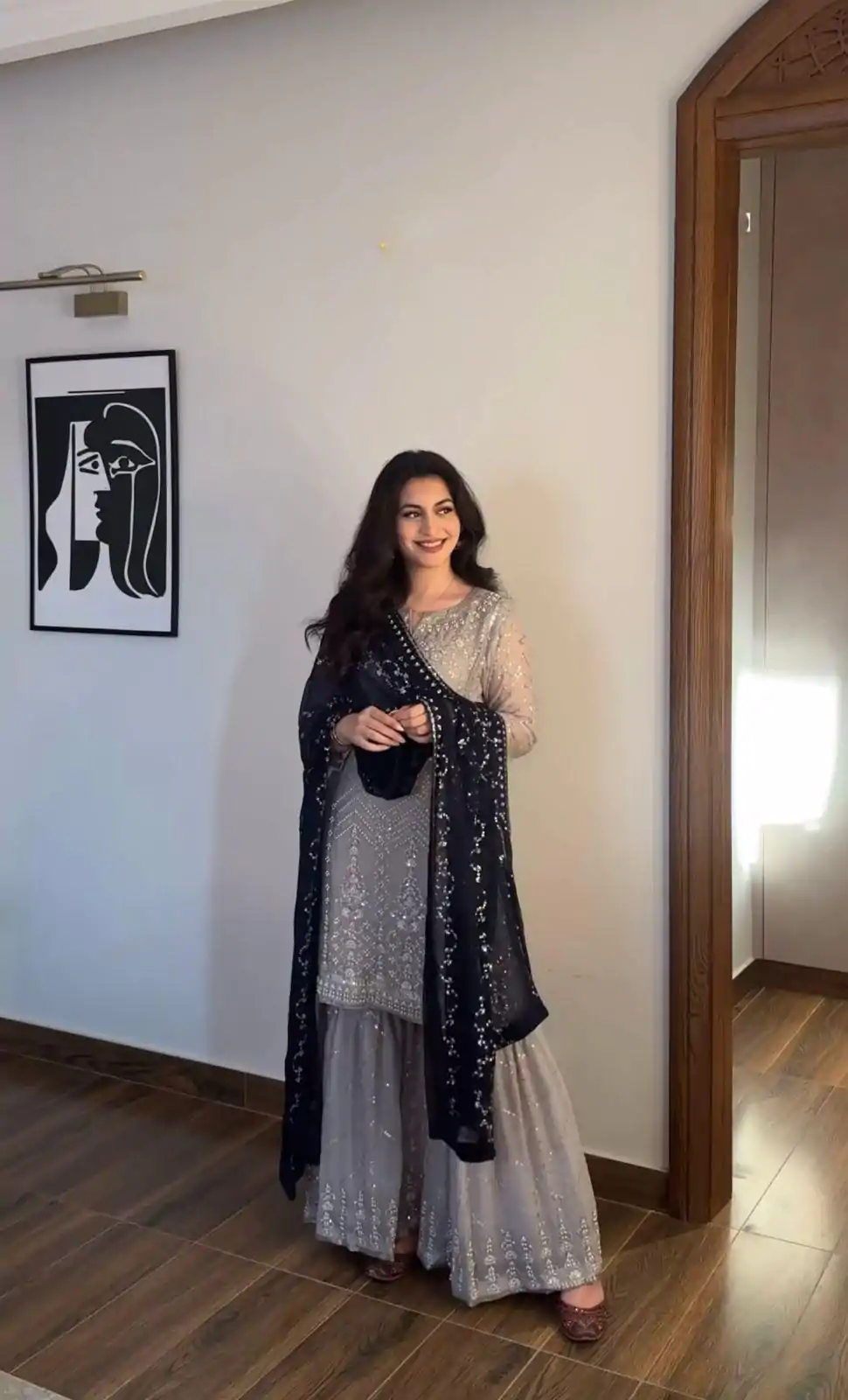 SRK 5246 Grey Color Faux Georgette Embroidery Sequence Beads Work Salwar Suit Casual, Wedding, Party, Festive, Events Etc.4-6 Working Days@ 2099/-only | Casual Suits, Jump Suits, Salwar suit, Creative suits, Designer Suits, Palazzo Suits, Party Wear Suits, Patiala Suits, Straight Suits