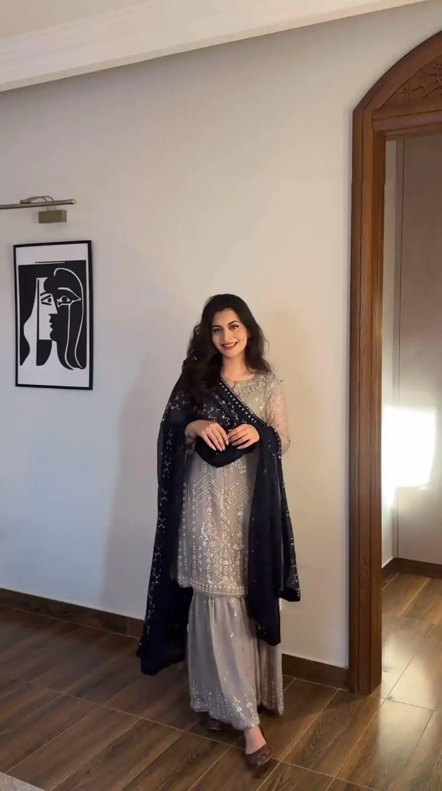 SRK 5246 Grey Color Faux Georgette Embroidery Sequence Beads Work Salwar Suit Casual, Wedding, Party, Festive, Events Etc.4-6 Working Days@ 2099/-only | Casual Suits, Jump Suits, Salwar suit, Creative suits, Designer Suits, Palazzo Suits, Party Wear Suits, Patiala Suits, Straight Suits