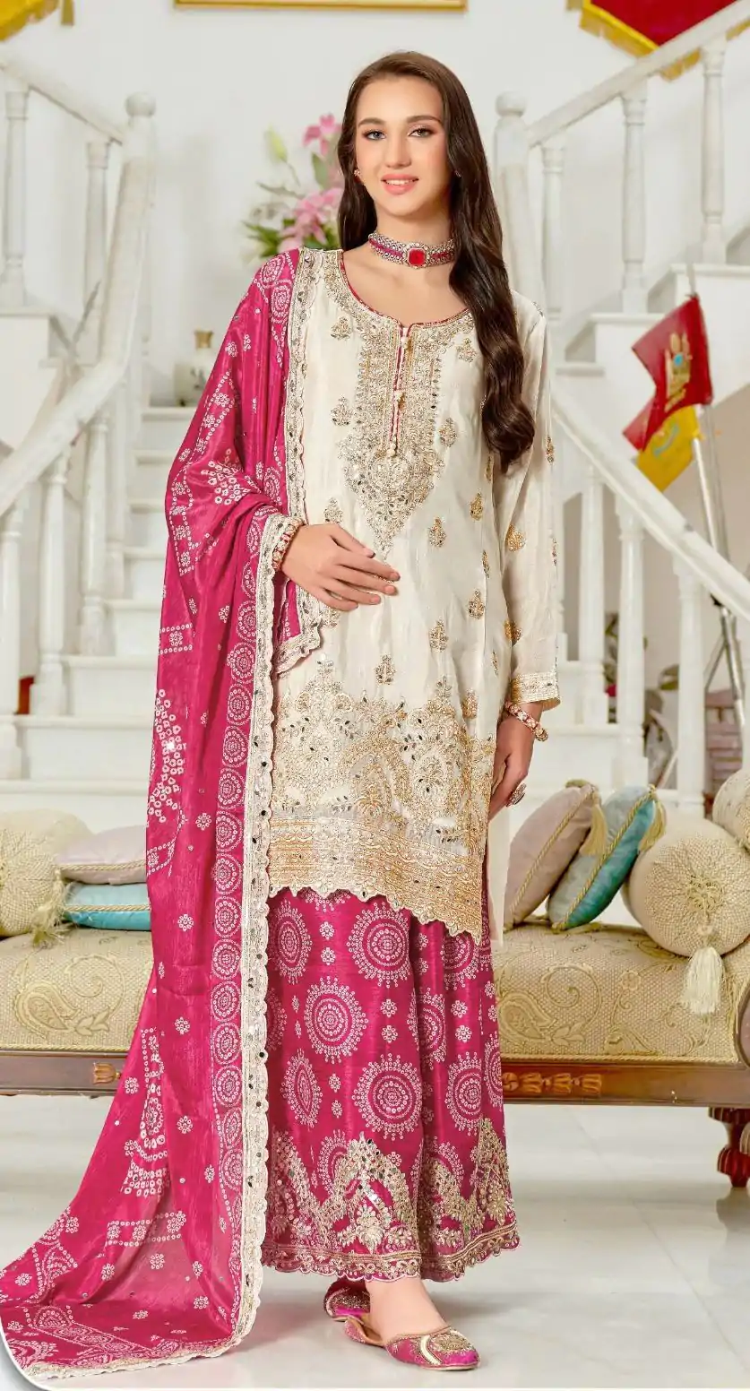 KF 1679 Pink Color Chinon Sequence Mirror Hand Work Salwar Suit Casual, Wedding, Festive, Events . Expected Delivery  4-6 Working Days @2299/- only      | Casual Suits, Jump Suits, Salwar suit, Creative suits, Designer Suits, Palazzo Suits, Party Wear Suits, Patiala Suits, Straight Suits