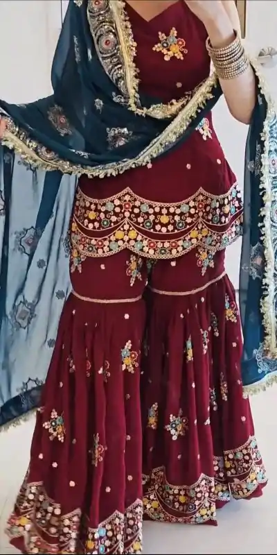 NSR 844 Red Color Georgette Sequence Work Salwar Suit Casual, Wedding, Festive, Events . Expected Delivery 4-6 Working Days @2199/- only | Casual Suits, Jump Suits, Salwar suit, Creative suits, Designer Suits, Palazzo Suits, Party Wear Suits, Patiala Suits, Straight Suits