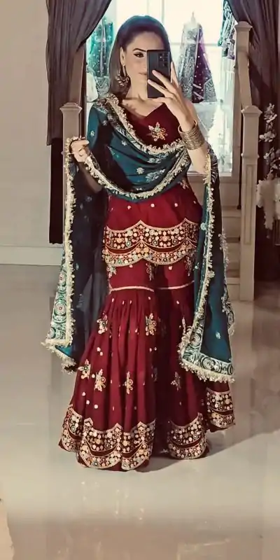 NSR 844 Red Color Georgette Sequence Work Salwar Suit Casual, Wedding, Festive, Events . Expected Delivery  4-6 Working Days @2199/- only      | Casual Suits, Jump Suits, Salwar suit, Creative suits, Designer Suits, Palazzo Suits, Party Wear Suits, Patiala Suits, Straight Suits