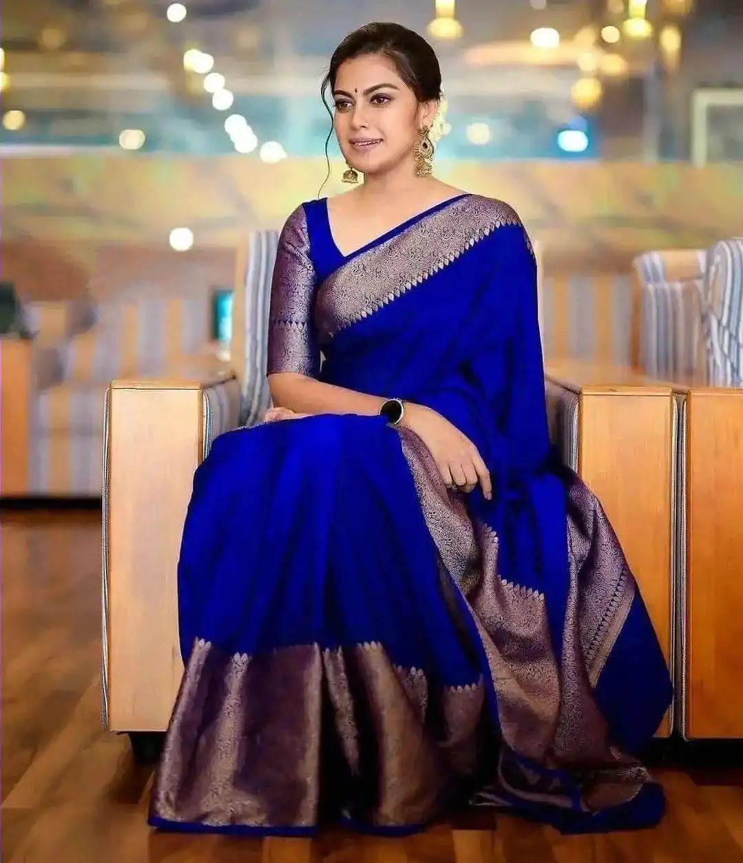 KP 3042 Royal Blue Color Soft Litchi Silk Jacquard Work Saree Casual, Wedding, Festive, Events . Expected Delivery  4-6 Working Days @1349/- only                                                                                                                                           | Designer Sarees, Embroidered Sarees, Sarees, Bollywood Sarees, Creative Sarees, Ethnic Saree, Modern Digital sarees, Party Wear Sarees