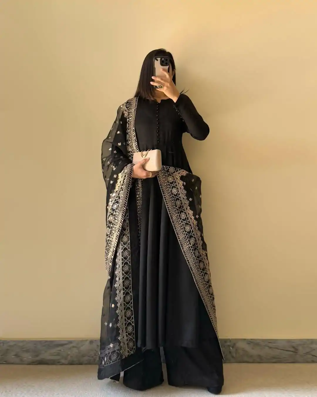 KD 1502 Black Chinon Silk With Inner Plain Anarkali Gown Casual, Wedding, Festive, Events . Expected Delivery  4-6 Working Days @1999/- only      | Casual Suits, Jump Suits, Salwar suit, Creative suits, Designer Suits, Palazzo Suits, Party Wear Suits, Patiala Suits, Straight Suits