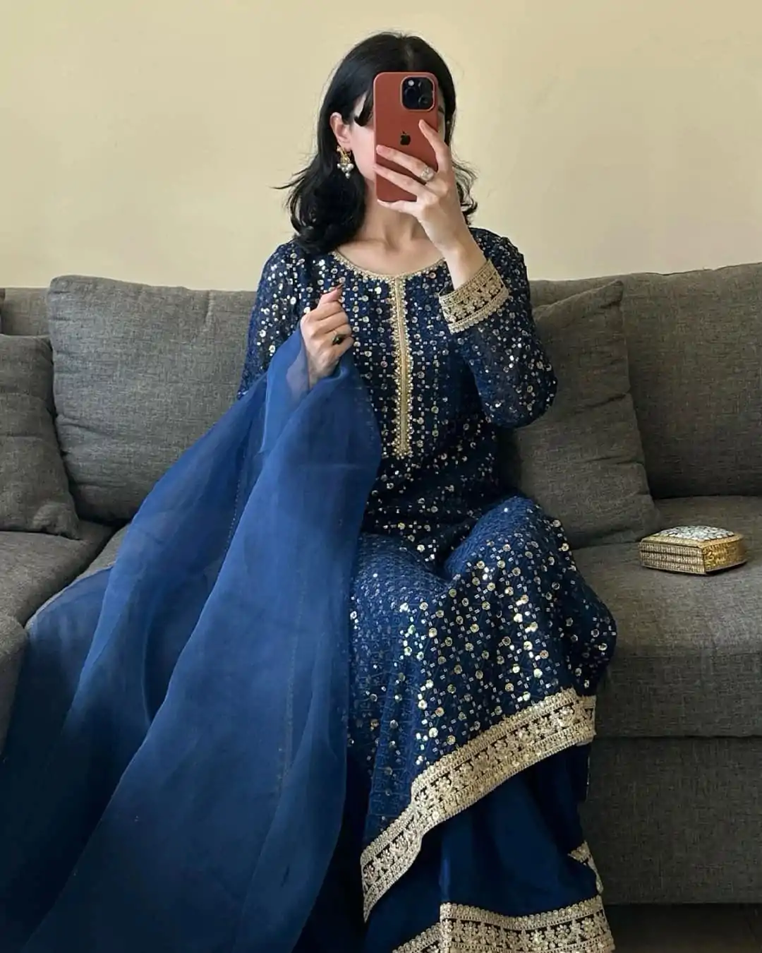 RTC 5850 Navy Blue Color Foix Georgette Thread With Sequence Salwar Suit Casual, Wedding, Party, Festive, Events Etc.4-6 Working Days@ 2149/-only | Casual Suits, Jump Suits, Salwar suit, Creative suits, Designer Suits, Palazzo Suits, Party Wear Suits, Patiala Suits, Straight Suits