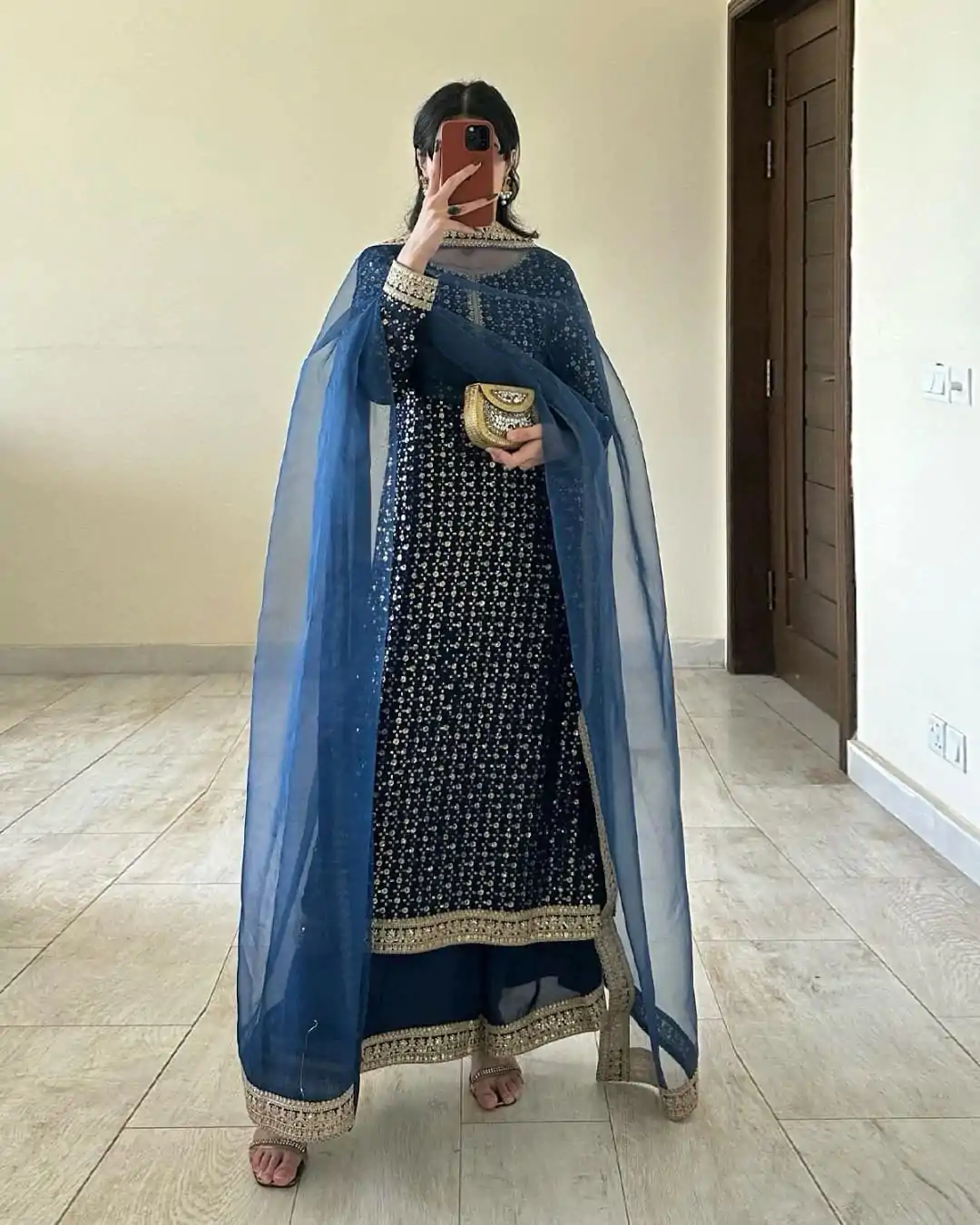 RTC 5850 Navy Blue Color Foix Georgette Thread With Sequence Salwar Suit Casual, Wedding, Party, Festive, Events Etc.4-6 Working Days@ 2149/-only | Casual Suits, Jump Suits, Salwar suit, Creative suits, Designer Suits, Palazzo Suits, Party Wear Suits, Patiala Suits, Straight Suits