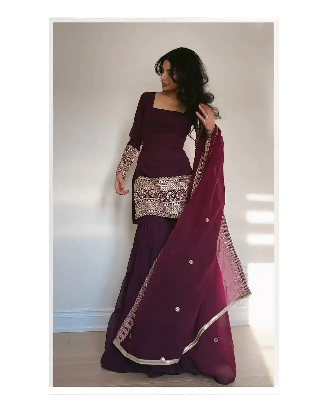 RTC 5662 Wine Color Georgette Thread Sequence Salwar Suit Casual, Wedding, Festive, Events . Expected Delivery  4-6 Working Days @1949/- only      | Casual Suits, Jump Suits, Salwar suit, Creative suits, Designer Suits, Palazzo Suits, Party Wear Suits, Patiala Suits, Straight Suits