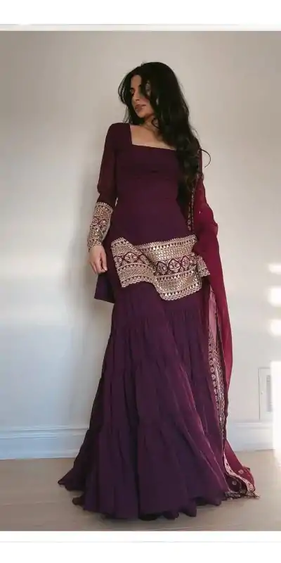 RTC 5662 Wine Color Georgette Thread Sequence Salwar Suit Casual, Wedding, Festive, Events . Expected Delivery  4-6 Working Days @1949/- only      | Casual Suits, Jump Suits, Salwar suit, Creative suits, Designer Suits, Palazzo Suits, Party Wear Suits, Patiala Suits, Straight Suits