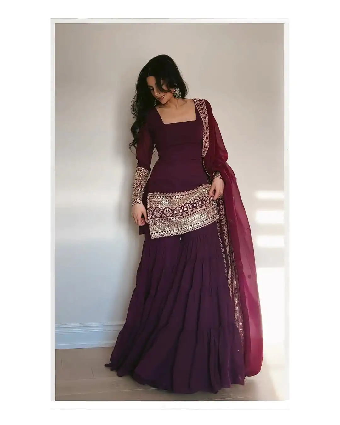 RTC 5662 Wine Color Georgette Thread Sequence Salwar Suit Casual, Wedding, Festive, Events . Expected Delivery  4-6 Working Days @1949/- only      | Casual Suits, Jump Suits, Salwar suit, Creative suits, Designer Suits, Palazzo Suits, Party Wear Suits, Patiala Suits, Straight Suits