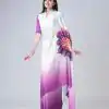 ST 1102 Purple White Color Japan Satin Digital Print Work Saree Casual, Wedding, Festive, Events . Expected Delivery  4-6 Working Days @1849/- only      | Designer Sarees, Embroidered Sarees, Sarees, Bollywood Sarees, Creative Sarees, Ethnic Saree, Modern Digital sarees, Party Wear Sarees