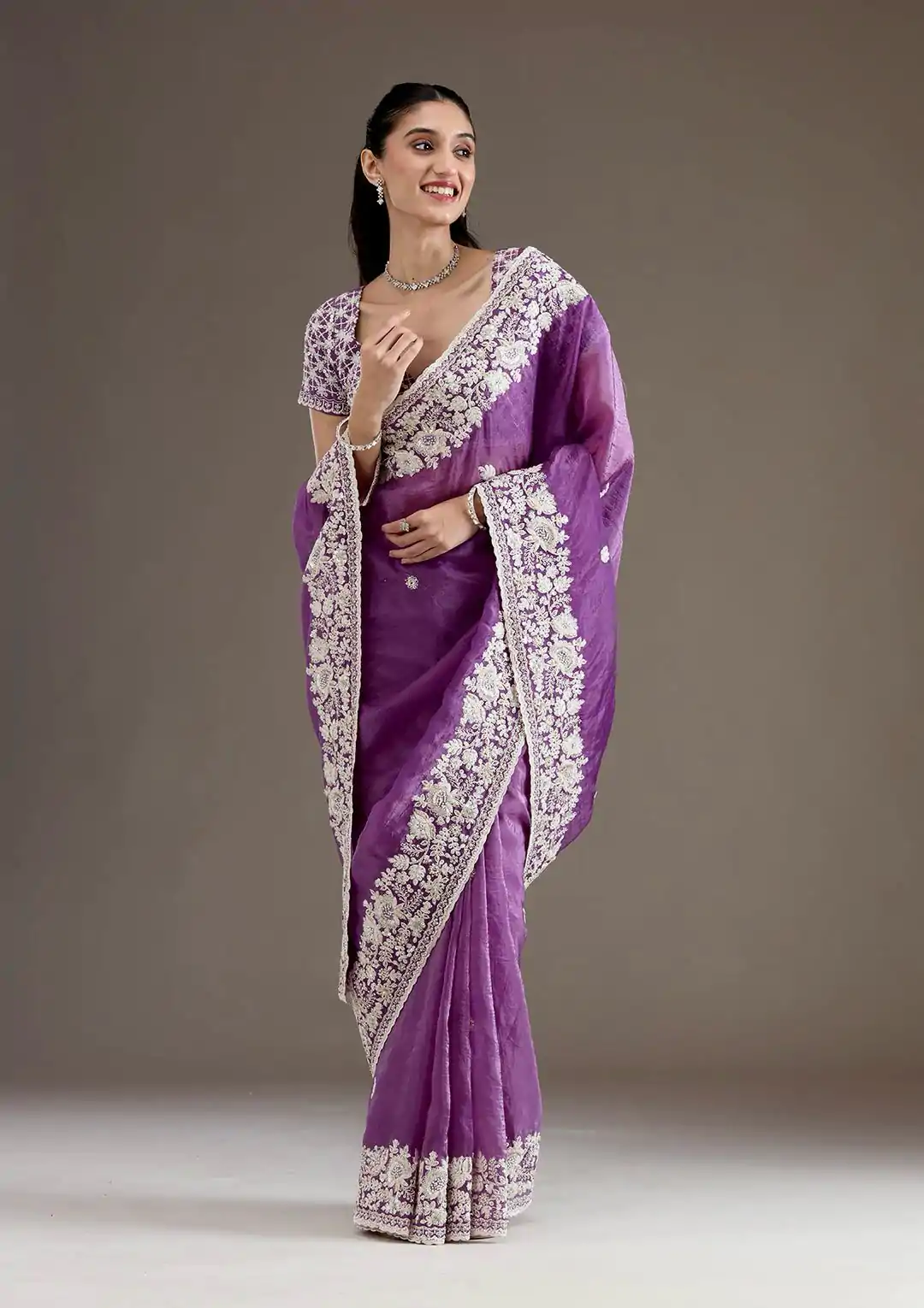 BT 1265 Purple Color Gold Crush Sequins Work Fancy Border Saree Casual, Wedding, Festive, Events . Expected Delivery  4-6 Working Days @2249/- only                                                                                                                                           | Designer Sarees, Embroidered Sarees, Sarees, Bollywood Sarees, Creative Sarees, Ethnic Saree, Modern Digital sarees, Party Wear Sarees