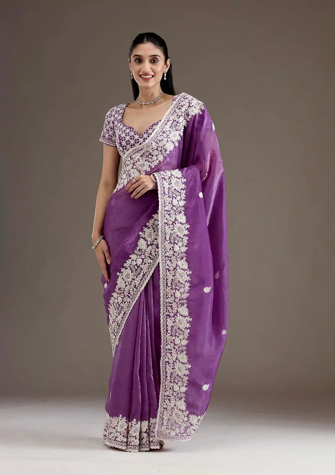 BT 1265 Purple Color Gold Crush Sequins Work Fancy Border Saree Casual, Wedding, Festive, Events . Expected Delivery  4-6 Working Days @2249/- only                                                                                                                                           | Designer Sarees, Embroidered Sarees, Sarees, Bollywood Sarees, Creative Sarees, Ethnic Saree, Modern Digital sarees, Party Wear Sarees