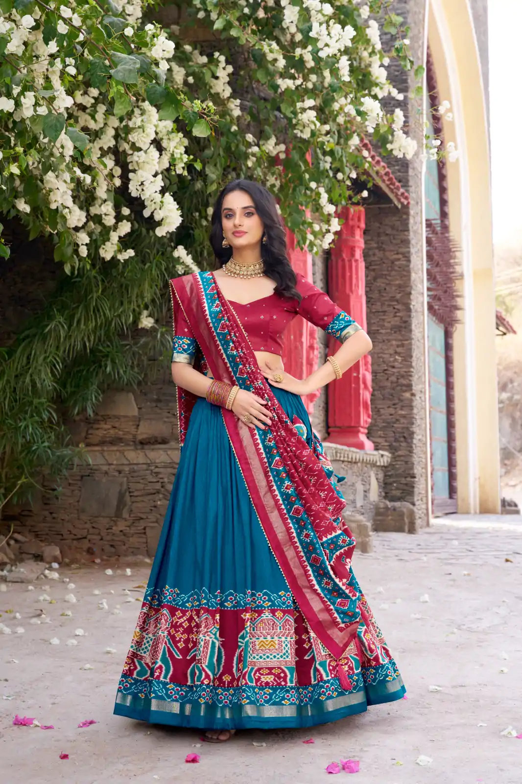 LNB 1221 Blue Color Tushar Silk Patola Printed Lehenga Choli Casual, Wedding, Party, Festive, Events Etc.4-6 Working Days@ 2249/-only | Lehenga, Bollywood Lehenga, Creative Lehenga, Designer Lehenga, Embroidered Lehenga, Party Wear Lehenga