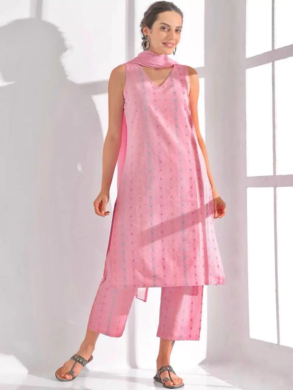 INLI Ghibli Pink Color Pure Cotton Print Salwar Suit Casual, Wedding, Party, Festive, Events Etc.4-6 Working Days@ 1499/-only | Casual Suits, Jump Suits, Salwar suit, Creative suits, Designer Suits, Palazzo Suits, Party Wear Suits, Patiala Suits, Straight Suits