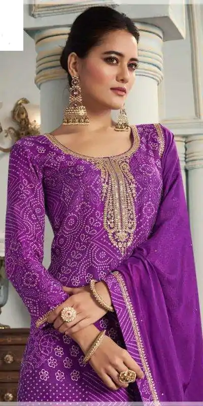 V 70531 Purple Color Viscose Silk Sequence Work Digital Print Salwar Suit Casual, Wedding, Festive, Events . Expected Delivery  4-6 Working Days @2099/- only      | Casual Suits, Jump Suits, Salwar suit, Creative suits, Designer Suits, Palazzo Suits, Party Wear Suits, Patiala Suits, Straight Suits
