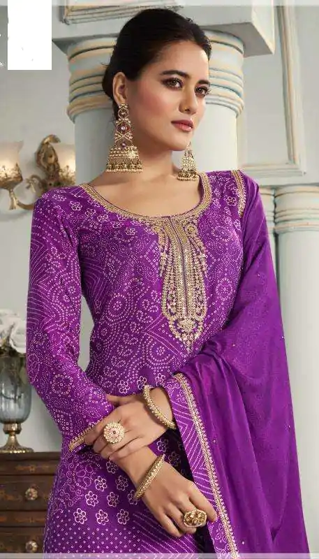 V 70531 Purple Color Viscose Silk Sequence Work Digital Print Salwar Suit Casual, Wedding, Festive, Events . Expected Delivery  4-6 Working Days @2099/- only      | Casual Suits, Jump Suits, Salwar suit, Creative suits, Designer Suits, Palazzo Suits, Party Wear Suits, Patiala Suits, Straight Suits