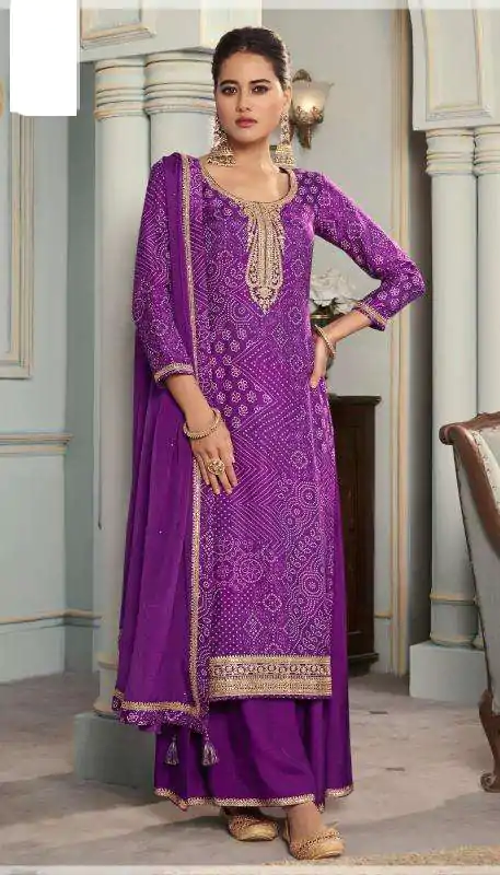 V 70531 Purple Color Viscose Silk Sequence Work Digital Print Salwar Suit Casual, Wedding, Festive, Events . Expected Delivery  4-6 Working Days @2099/- only      | Casual Suits, Jump Suits, Salwar suit, Creative suits, Designer Suits, Palazzo Suits, Party Wear Suits, Patiala Suits, Straight Suits