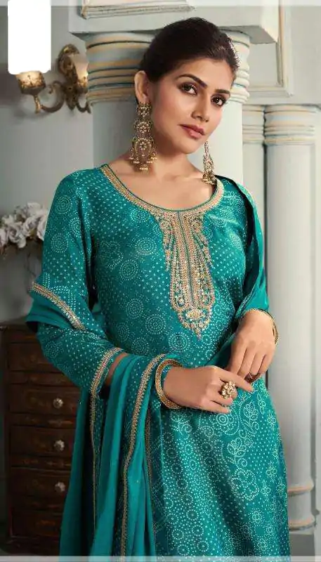 V 70531 Rama Color Viscose Silk Sequence Work Digital Print Salwar Suit Casual, Wedding, Festive, Events . Expected Delivery  4-6 Working Days @2099/- only      | Casual Suits, Jump Suits, Salwar suit, Creative suits, Designer Suits, Palazzo Suits, Party Wear Suits, Patiala Suits, Straight Suits