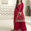 FC 66211 Red Color Jacquard Silk Chinon Multi Work Salwar Suit Casual, Wedding, Party, Festive, Events Etc.4-6 Working Days@ 2649/-only | Casual Suits, Jump Suits, Salwar suit, Creative suits, Designer Suits, Palazzo Suits, Party Wear Suits, Patiala Suits, Straight Suits
