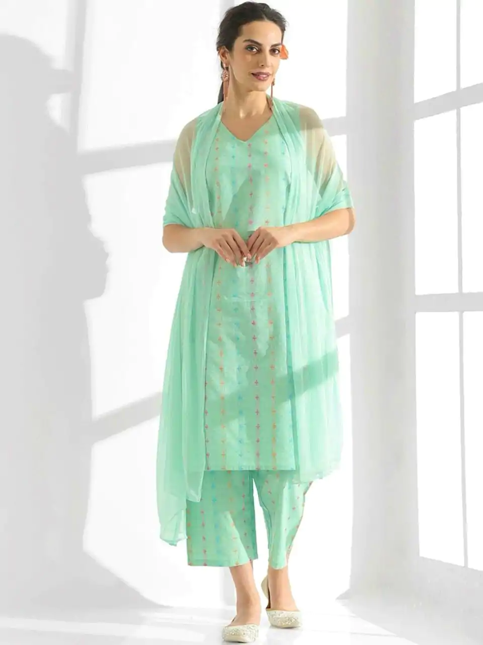 INLI Ghibli Sky Blue Color Pure Cotton Print Salwar Suit Casual, Wedding, Party, Festive, Events Etc.4-6 Working Days@ 1499/-only | Casual Suits, Jump Suits, Salwar suit, Creative suits, Designer Suits, Palazzo Suits, Party Wear Suits, Patiala Suits, Straight Suits