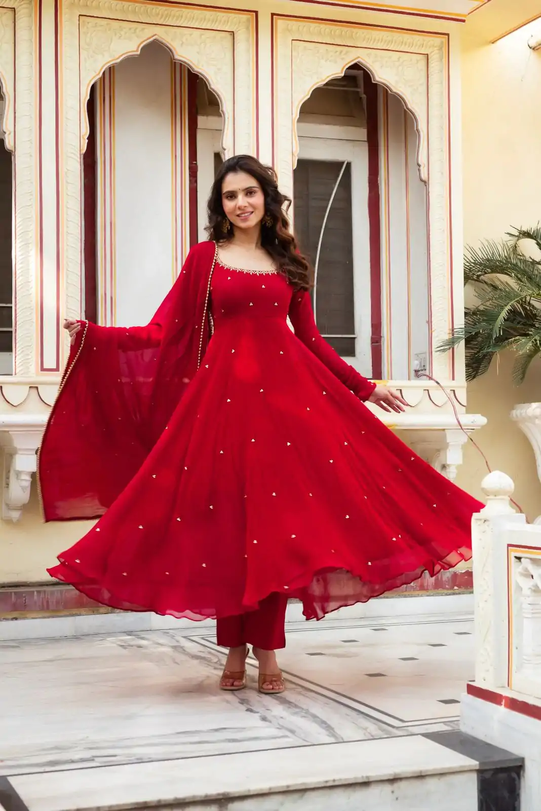 RTC 5857 Red Color Georgette Handwork Real Diamond Salwar Suit Casual, Wedding, Festive, Events . Expected Delivery  4-6 Working Days @2049/- only      | Casual Suits, Jump Suits, Salwar suit, Creative suits, Designer Suits, Palazzo Suits, Party Wear Suits, Patiala Suits, Straight Suits
