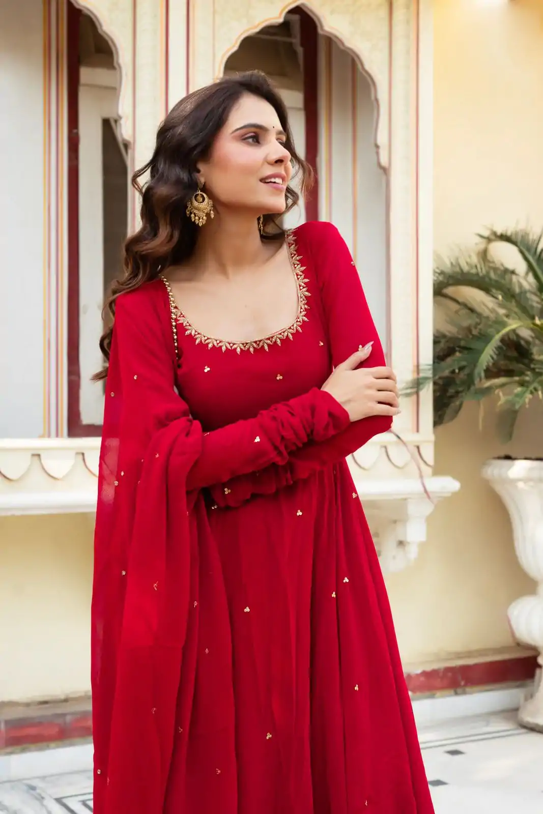 RTC 5857 Red Color Georgette Handwork Real Diamond Salwar Suit Casual, Wedding, Festive, Events . Expected Delivery  4-6 Working Days @2049/- only      | Casual Suits, Jump Suits, Salwar suit, Creative suits, Designer Suits, Palazzo Suits, Party Wear Suits, Patiala Suits, Straight Suits
