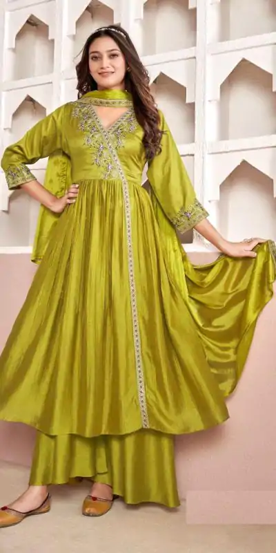BE 316 Light Yellow Color Vichitra Silk Embroidery Work Salwar Suit Casual, Wedding, Festive, Events . Expected Delivery  4-6 Working Days @2299/- only      | Casual Suits, Jump Suits, Salwar suit, Creative suits, Designer Suits, Palazzo Suits, Party Wear Suits, Patiala Suits, Straight Suits