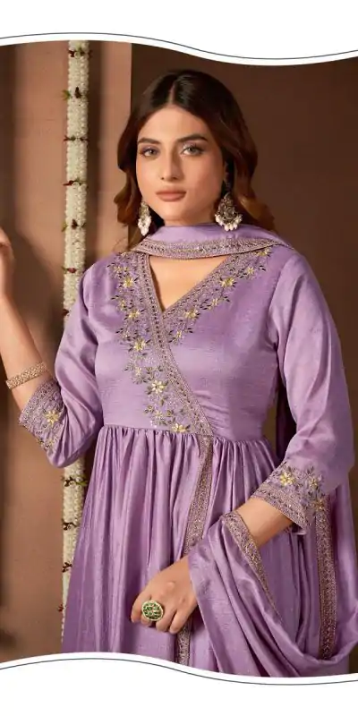 BE 316 Purple Color Vichitra Silk Embroidery Work Salwar Suit Casual, Wedding, Festive, Events . Expected Delivery  4-6 Working Days @2299/- only      | Casual Suits, Jump Suits, Salwar suit, Creative suits, Designer Suits, Palazzo Suits, Party Wear Suits, Patiala Suits, Straight Suits
