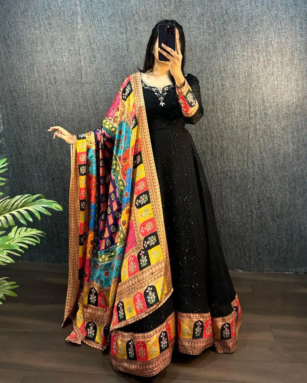 MF 781 Black Georgette Wide Sequence Work Anarkali Gown Wedding Party, Festive, Events Etc.4-6 Working Days @ 1649/ - only | Gowns, Bollywood Gowns, Creative Gowns, Designer Gowns, Embroidered Gowns, Party Wear Gowns, Straight Suits