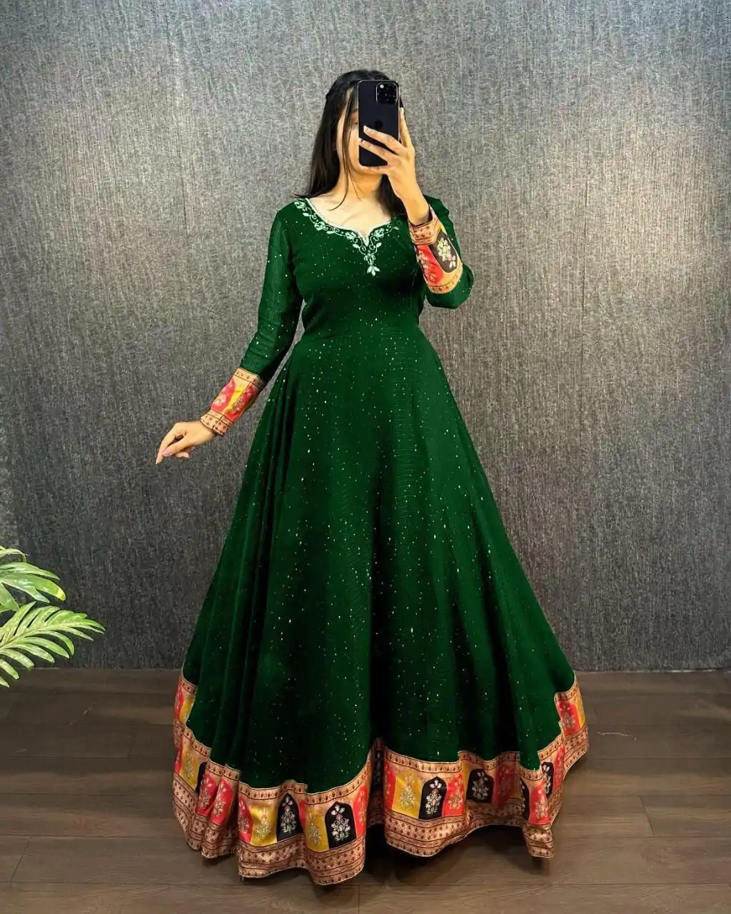 MF 781 Green Georgette Wide Sequence Work Anarkali Gown Wedding Party, Festive, Events Etc.4-6 Working Days @ 1649/ - only | Gowns, Bollywood Gowns, Creative Gowns, Designer Gowns, Embroidered Gowns, Party Wear Gowns, Straight Suits