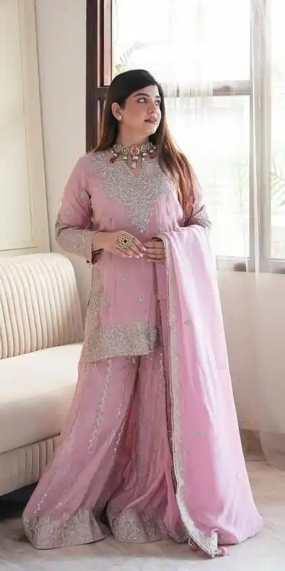 SSR 5002 Pink Color Chinon Sequence Rivet Moti Salwar Suit Casual, Wedding, Festive, Events . Expected Delivery 4-6 Working Days @2149/- only | Casual Suits, Jump Suits, Salwar suit, Creative suits, Designer Suits, Palazzo Suits, Party Wear Suits, Patiala Suits, Straight Suits