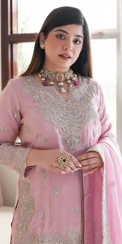SSR 5002 Pink Color Chinon Sequence Rivet Moti Salwar Suit Casual, Wedding, Festive, Events . Expected Delivery  4-6 Working Days @2149/- only      | Casual Suits, Jump Suits, Salwar suit, Creative suits, Designer Suits, Palazzo Suits, Party Wear Suits, Patiala Suits, Straight Suits