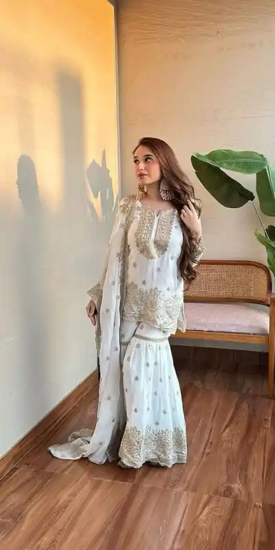 SR 1673 White Color Chinon Silk Embroidery Sequence Work Salwar Suit Casual, Wedding, Festive, Events . Expected Delivery  4-6 Working Days @2099/- only      | Casual Suits, Jump Suits, Salwar suit, Creative suits, Designer Suits, Palazzo Suits, Party Wear Suits, Patiala Suits, Straight Suits