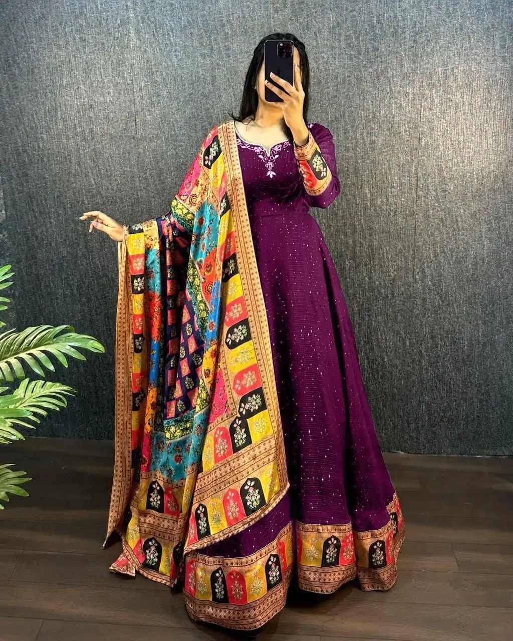 MF 781 Wine Georgette Wide Sequence Work Anarkali Gown Wedding Party, Festive, Events Etc.4-6 Working Days @ 1649/ - only | Gowns, Bollywood Gowns, Creative Gowns, Designer Gowns, Embroidered Gowns, Party Wear Gowns, Straight Suits