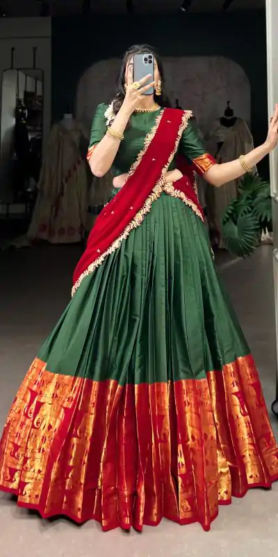 LNB 2032 Green Color Narayan Pattu Zari Weaving Work Lehenga Choli Casual, Wedding, Party, Festive, Events Etc.4-6 Working Days@ 1999/-only | Lehenga, Bollywood Lehenga, Creative Lehenga, Designer Lehenga, Embroidered Lehenga, Party Wear Lehenga