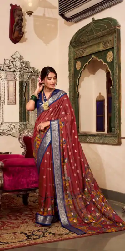 YNF 7031 Maroon Color Poly Cotton Kalamkari Print Saree Casual, Wedding, Festive, Events . Expected Delivery  4-6 Working Days @1699/- only                                                                                                                                           | Designer Sarees, Embroidered Sarees, Sarees, Bollywood Sarees, Creative Sarees, Ethnic Saree, Modern Digital sarees, Party Wear Sarees