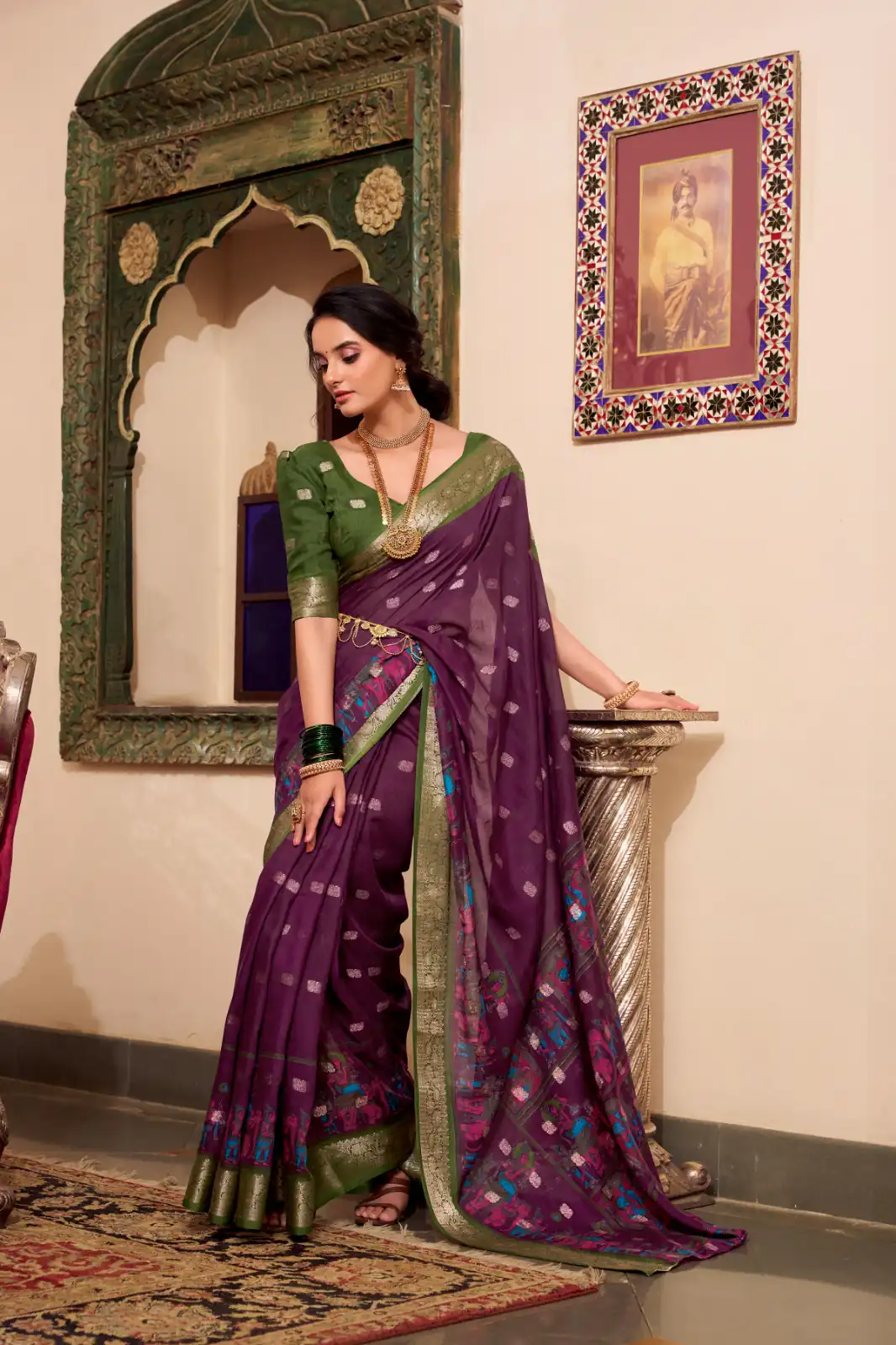 YNF 7031 Wine Color Poly Cotton Kalamkari Print Saree Casual, Wedding, Festive, Events . Expected Delivery  4-6 Working Days @1699/- only                                                                                                                                           | Designer Sarees, Embroidered Sarees, Sarees, Bollywood Sarees, Creative Sarees, Ethnic Saree, Modern Digital sarees, Party Wear Sarees