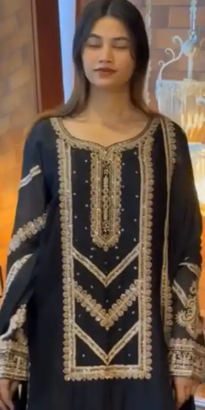 VLM 273 Black Color Georgette Embroidery Work Salwar Suit Casual, Wedding, Festive, Events . Expected Delivery  4-6 Working Days @2149/- only      | Casual Suits, Jump Suits, Salwar suit, Creative suits, Designer Suits, Palazzo Suits, Party Wear Suits, Patiala Suits, Straight Suits