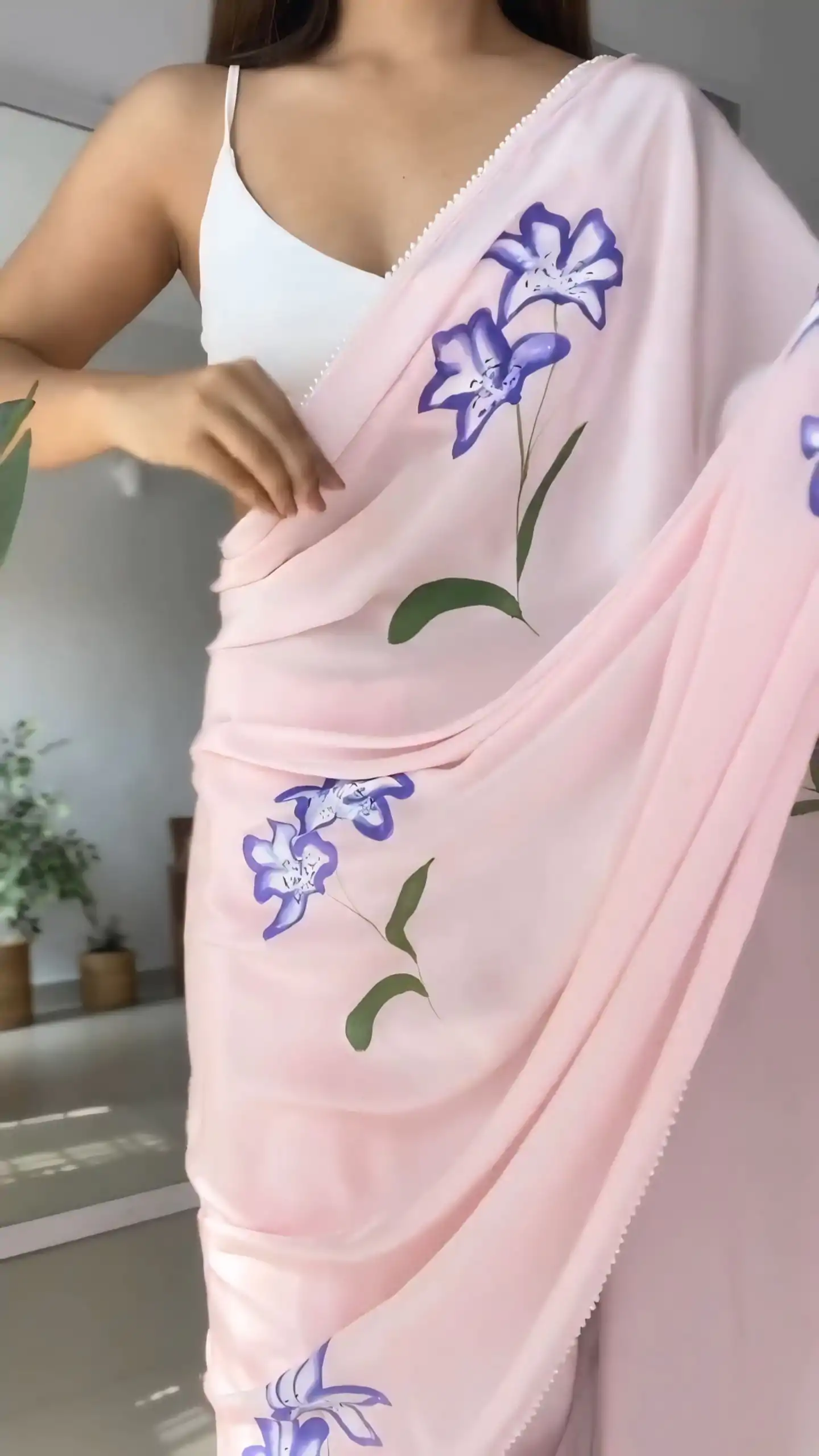 SC 408 Pink Color Pure Soft Georgette Silk Pari Work Saree Casual, Wedding, Festive, Events . Expected Delivery  4-6 Working Days @1599/- only                                                                                                                                           | Designer Sarees, Embroidered Sarees, Sarees, Bollywood Sarees, Creative Sarees, Ethnic Saree, Modern Digital sarees, Party Wear Sarees