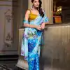 YNF 7026 Sky Blue Color Satin Silk Printed Saree Casual, Wedding, Festive, Events . Expected Delivery  4-6 Working Days @1599/- only                                                                                                                                           | Designer Sarees, Embroidered Sarees, Sarees, Bollywood Sarees, Creative Sarees, Ethnic Saree, Modern Digital sarees, Party Wear Sarees