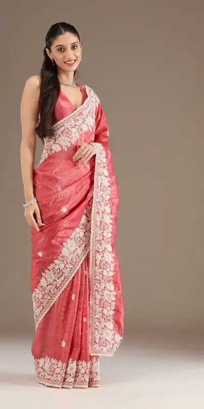 BT 1265 Peach Color Gold Crush Sequins Work Fancy Border Saree Casual, Wedding, Festive, Events . Expected Delivery  4-6 Working Days @2249/- only                                                                                                                                           | Designer Sarees, Embroidered Sarees, Sarees, Bollywood Sarees, Creative Sarees, Ethnic Saree, Modern Digital sarees, Party Wear Sarees