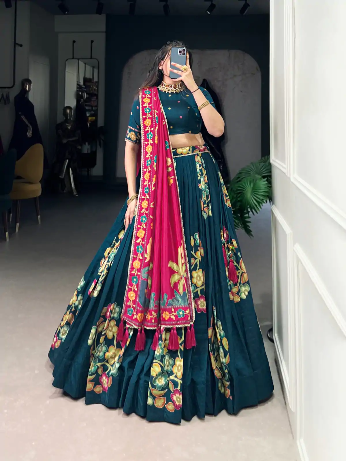 LNB 1239 Peacock Blue Color Tushar Silk Printed Foil Work Lehenga Choli Casual, Wedding, Party, Festive, Events Etc.4-6 Working Days@ 2249/-only | Lehenga, Bollywood Lehenga, Creative Lehenga, Designer Lehenga, Embroidered Lehenga, Party Wear Lehenga