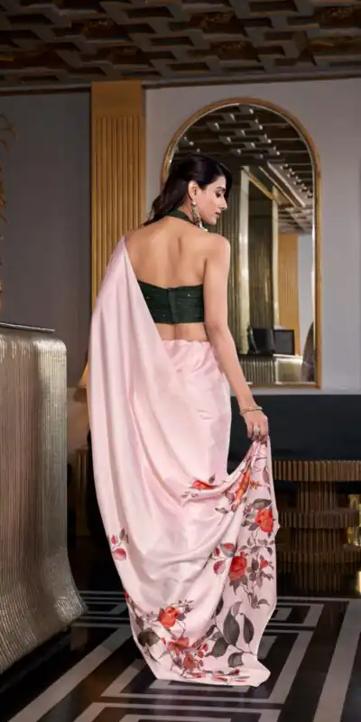 YNF 7026 White Color Satin Silk Printed Saree Casual, Wedding, Festive, Events . Expected Delivery  4-6 Working Days @1599/- only                                                                                                                                           | Designer Sarees, Sarees, Bollywood Sarees, Creative Sarees, Embroidered Sarees, Ethnic Saree, Modern Digital sarees, Party Wear Sarees