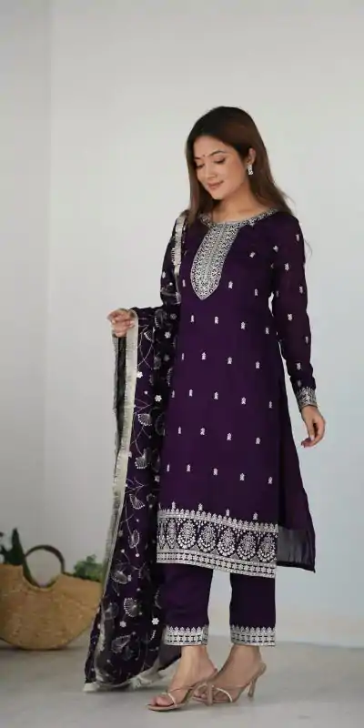 KB 276 Purple Color Rangoli Silk Sequence Jari Work Salwar Suit Casual, Wedding, Party, Festive, Events Etc.4-6 Working Days@ 2049/-only | Casual Suits, Jump Suits, Salwar suit, Creative suits, Designer Suits, Palazzo Suits, Party Wear Suits, Patiala Suits, Straight Suits