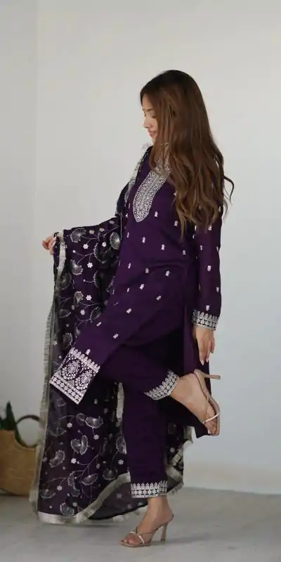 KB 276 Purple Color Rangoli Silk Sequence Jari Work Salwar Suit Casual, Wedding, Party, Festive, Events Etc.4-6 Working Days@ 2049/-only | Casual Suits, Jump Suits, Salwar suit, Creative suits, Designer Suits, Palazzo Suits, Party Wear Suits, Patiala Suits, Straight Suits