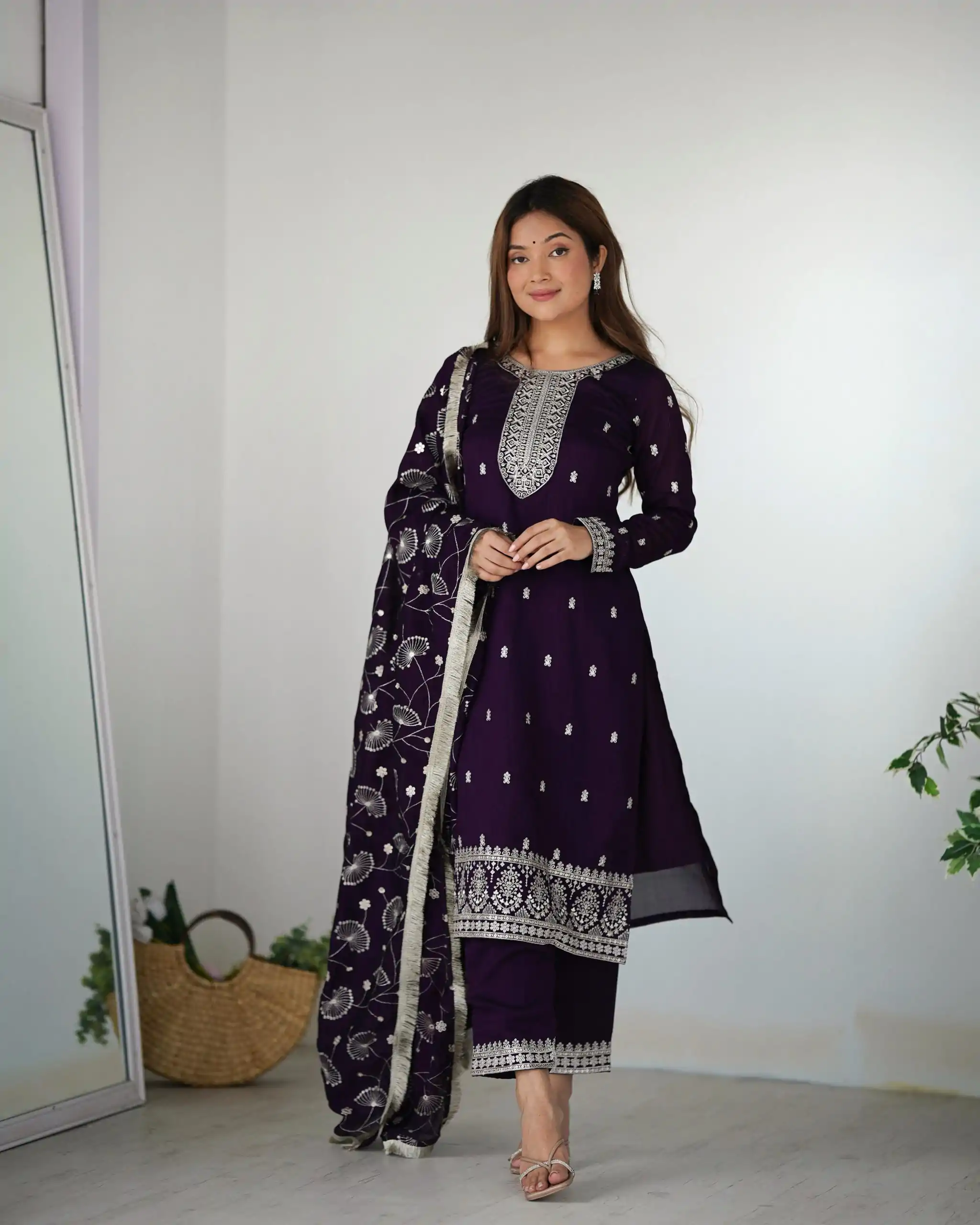 KB 276 Purple Color Rangoli Silk Sequence Jari Work Salwar Suit Casual, Wedding, Party, Festive, Events Etc.4-6 Working Days@ 2049/-only | Casual Suits, Jump Suits, Salwar suit, Creative suits, Designer Suits, Palazzo Suits, Party Wear Suits, Patiala Suits, Straight Suits